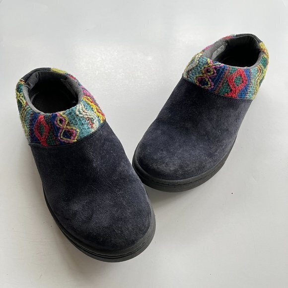 Dansko Brittany Slip On Embroidered Clog Womens Size 37 US 6.5 7 Navy Blue Boho - Picture 3 of 10
